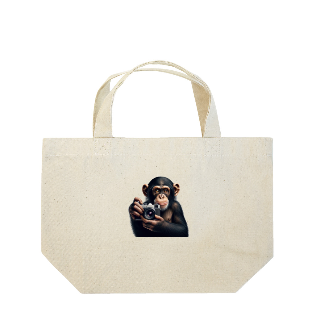 アニマル_Sevenのカメラ好きのチンパンジー2 Lunch Tote Bag
