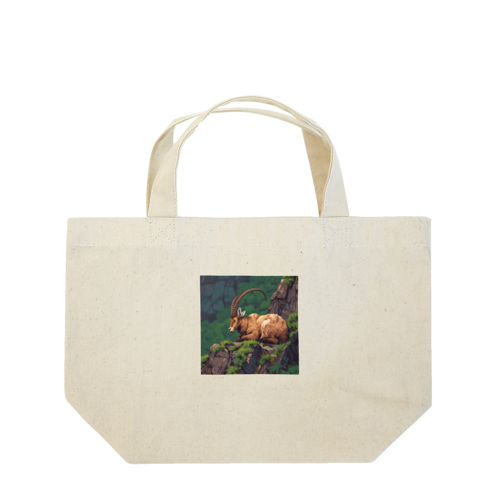 ganeshaの眠っているアイベックスのピクセル化された写真 Lunch Tote Bag