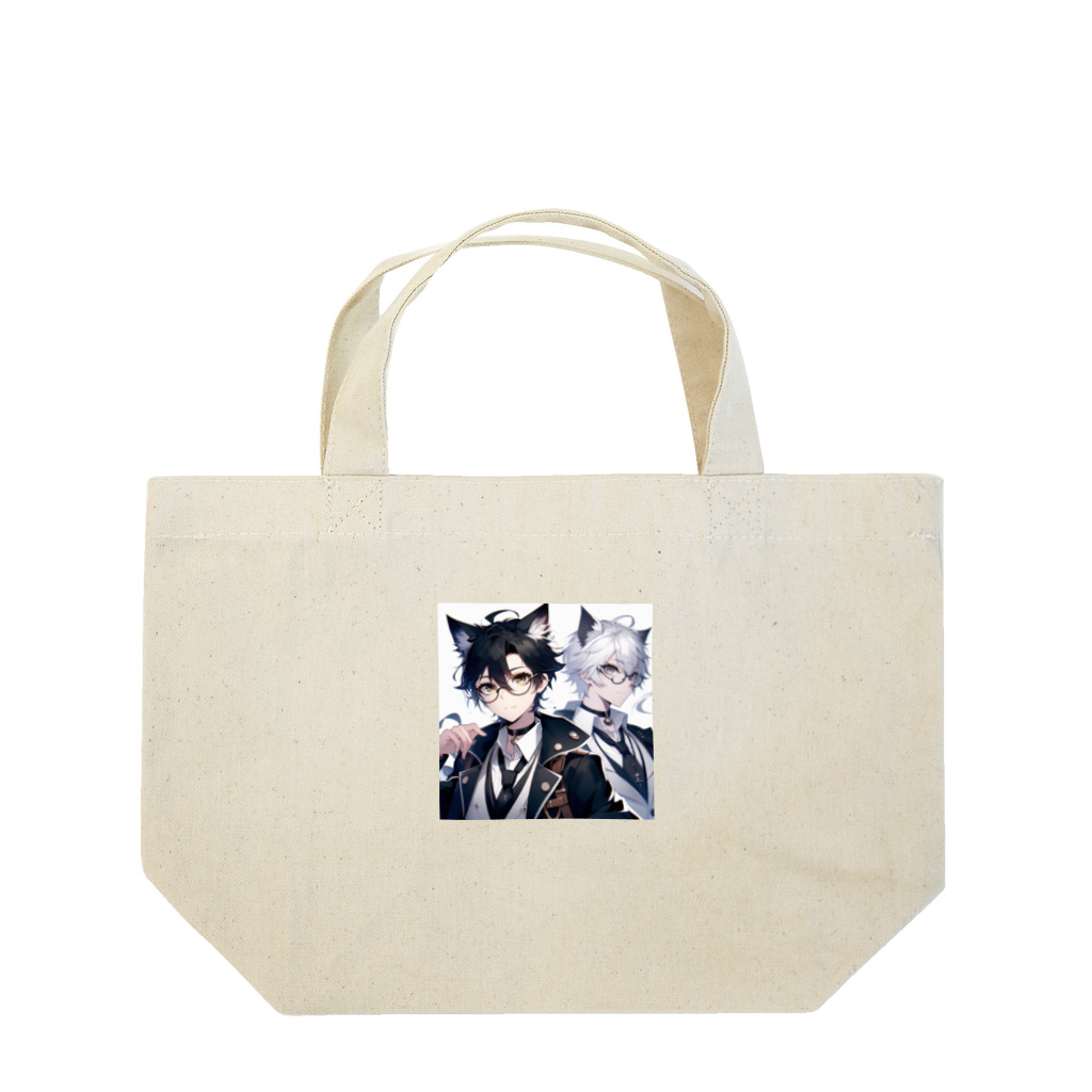 ケモ耳男子のケモ耳カップル Lunch Tote Bag