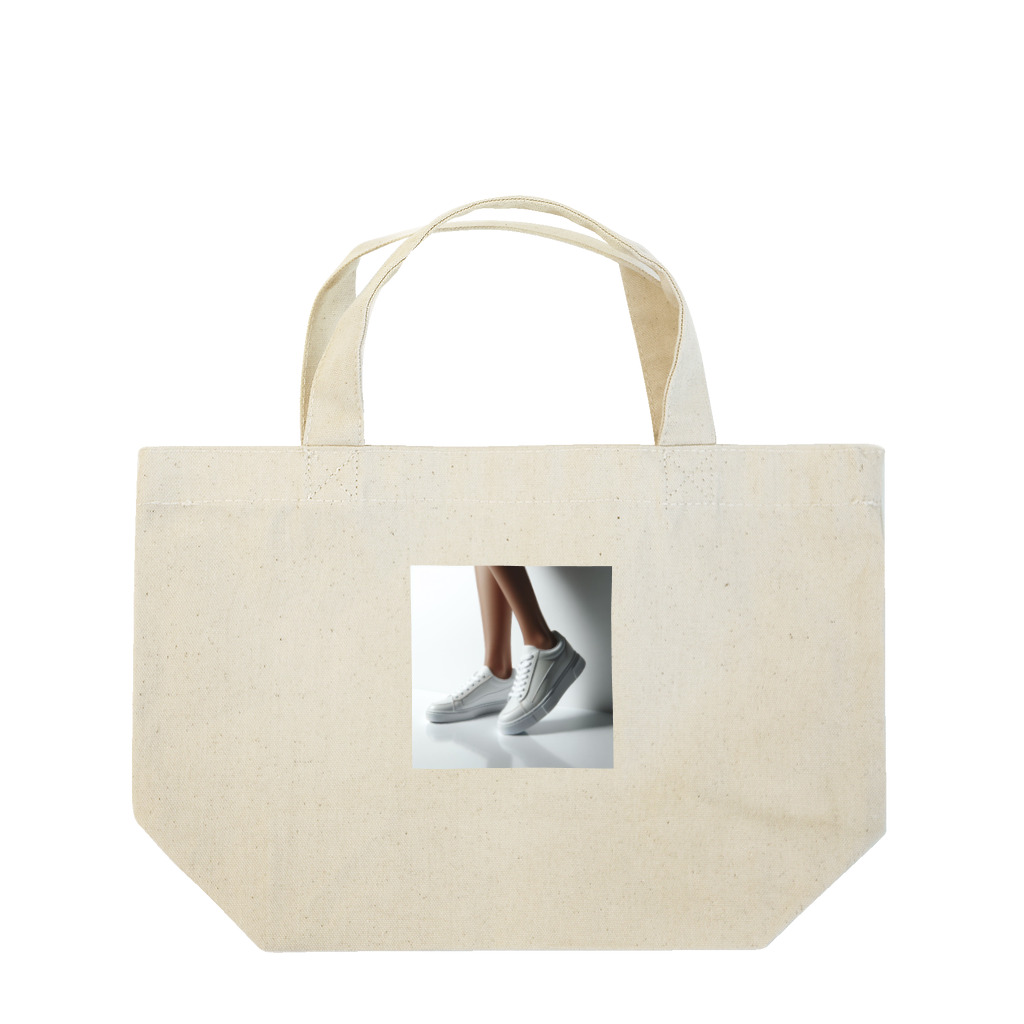 アミュペンの白いスニーカー Lunch Tote Bag