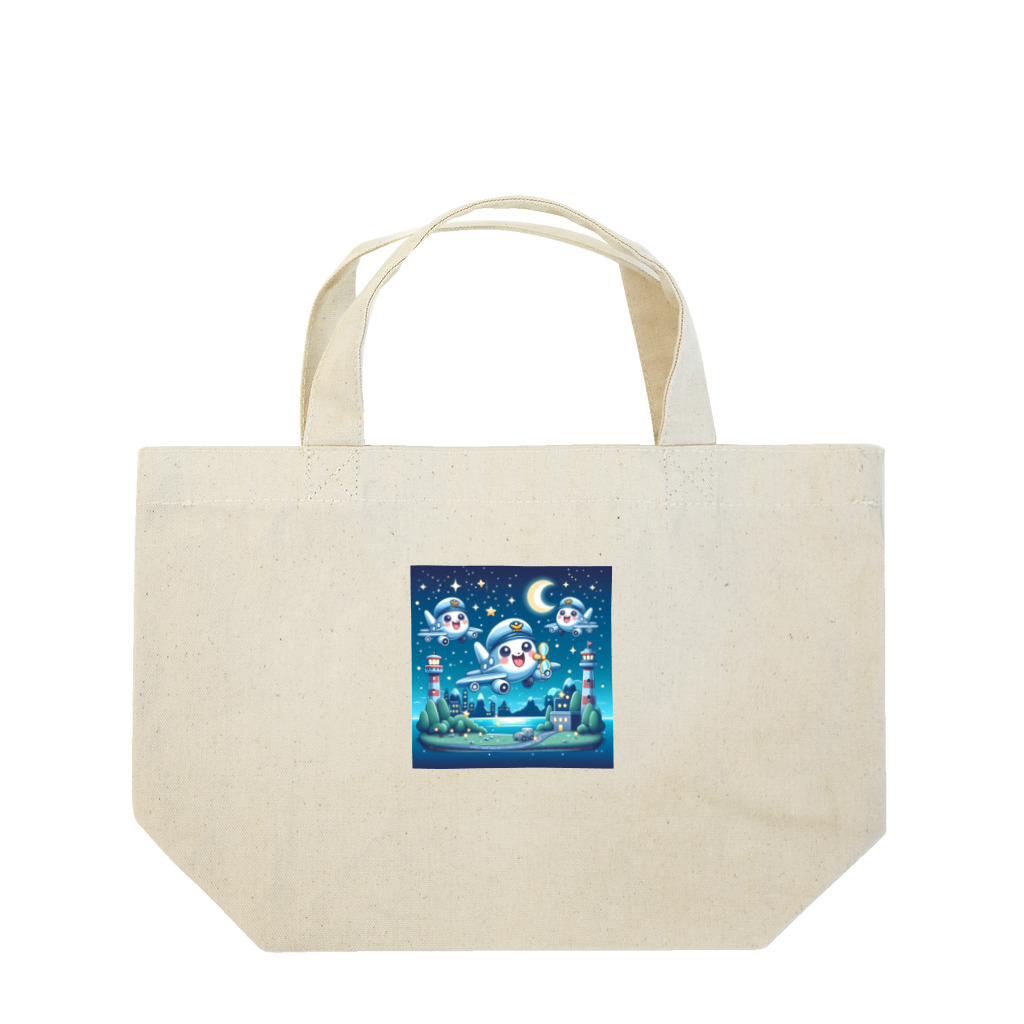 キャラクターズのキラキラ夜景飛行くん Lunch Tote Bag