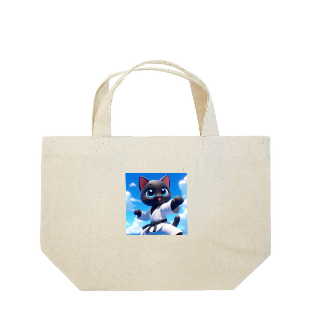 キュート＆クールの空手家クロネコ君・バージョン２ Lunch Tote Bag