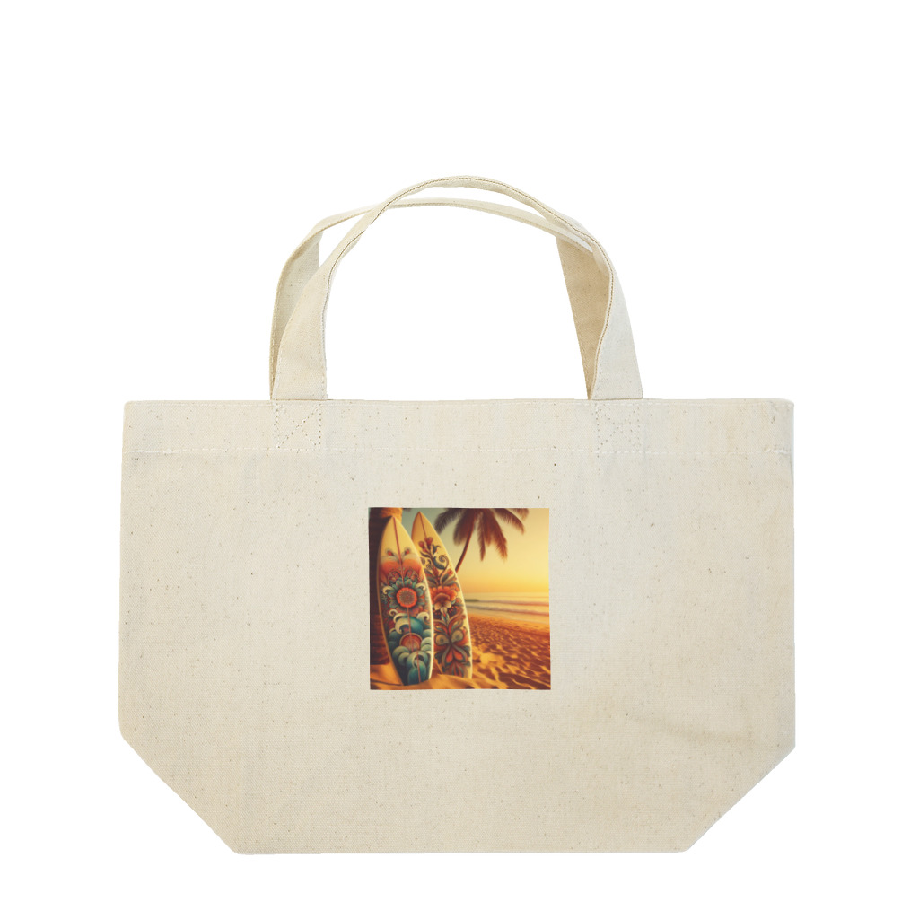 Lovers-chapelのレトロサーフボード Lunch Tote Bag