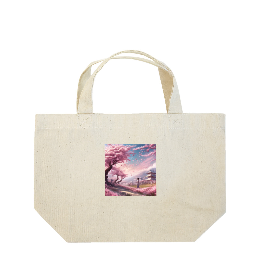 Y.Maeの舞い散る桜 Lunch Tote Bag