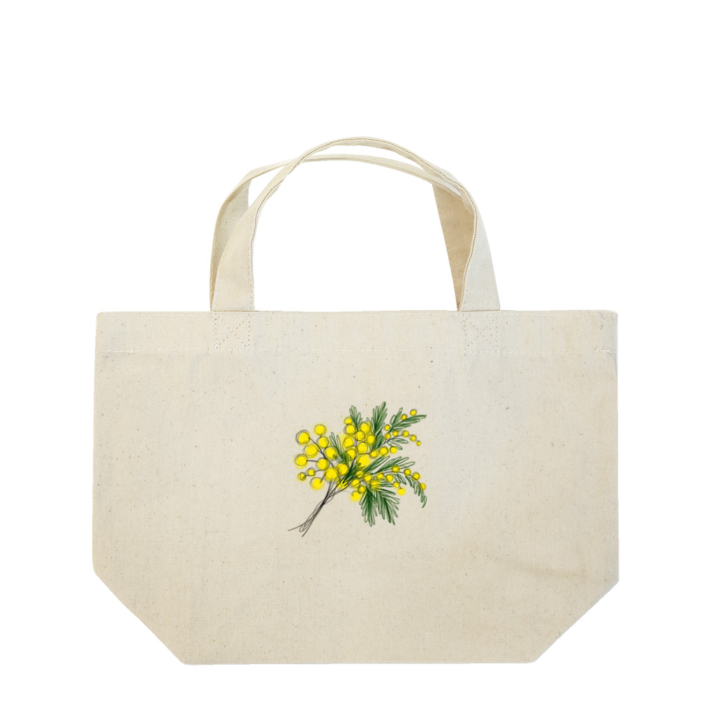 gentle_timeの新鮮なカラフルなミモザの花束 ランチトートバッグ