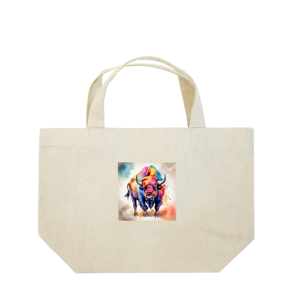 【ma chérie】A treasury of love.のカラフルバッファロー Lunch Tote Bag