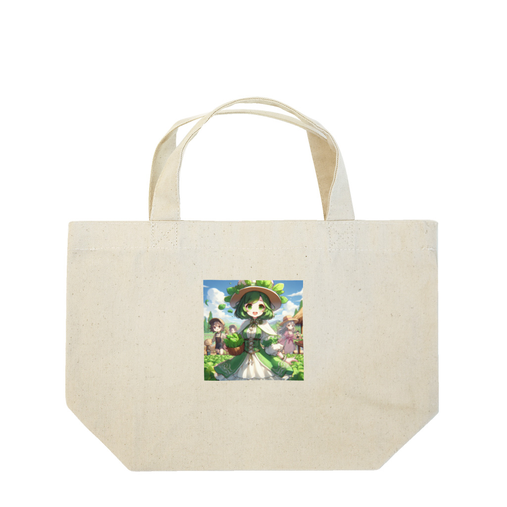 大地の宝物のほうれん草をモチーフにしたアニメキャラクター「スプリナ」 ランチトートバッグ