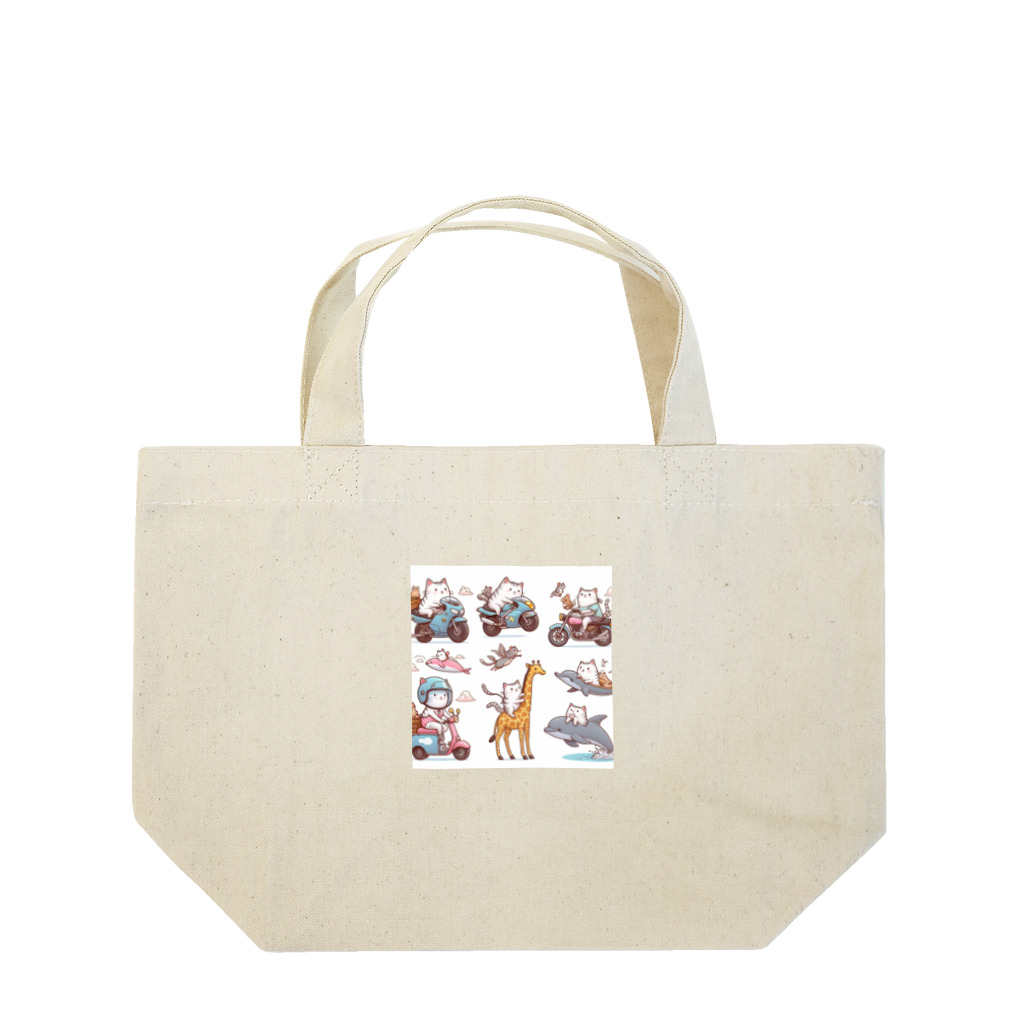 show0504の乗り物ネコ Lunch Tote Bag