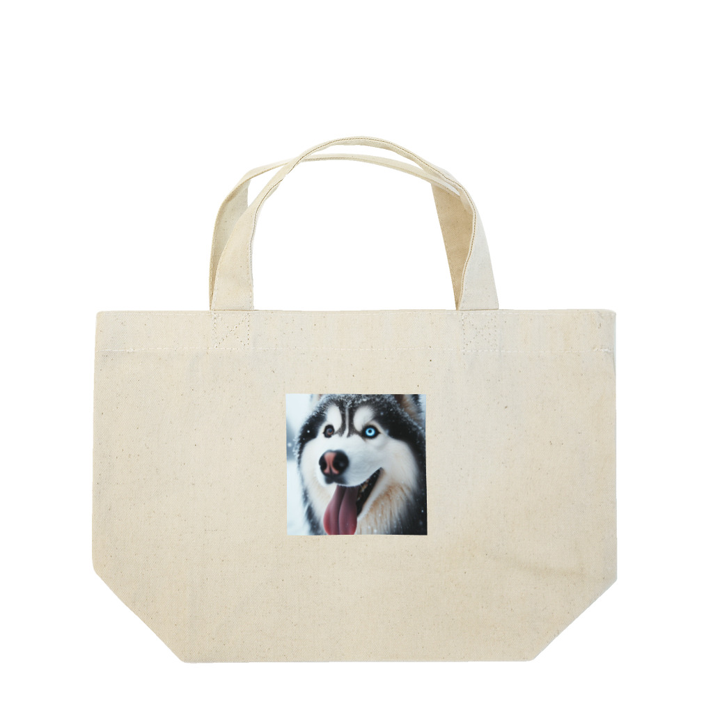 M_Takashiの【ユニークな魅力が溢れるオッドアイハスキー！】 Lunch Tote Bag