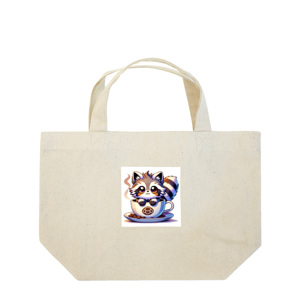 コウヘイのにゃんコーヒー タヌキ猫 Lunch Tote Bag