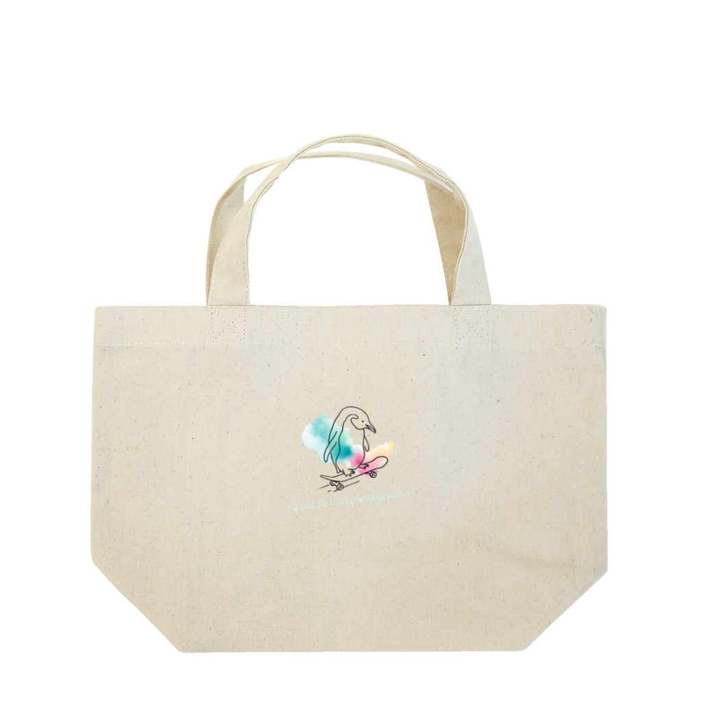 Clozettaのスケボーをするペンギン Lunch Tote Bag