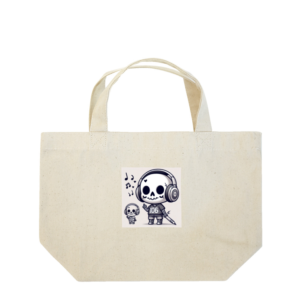 音楽ルー106のかわいい骸骨 Lunch Tote Bag