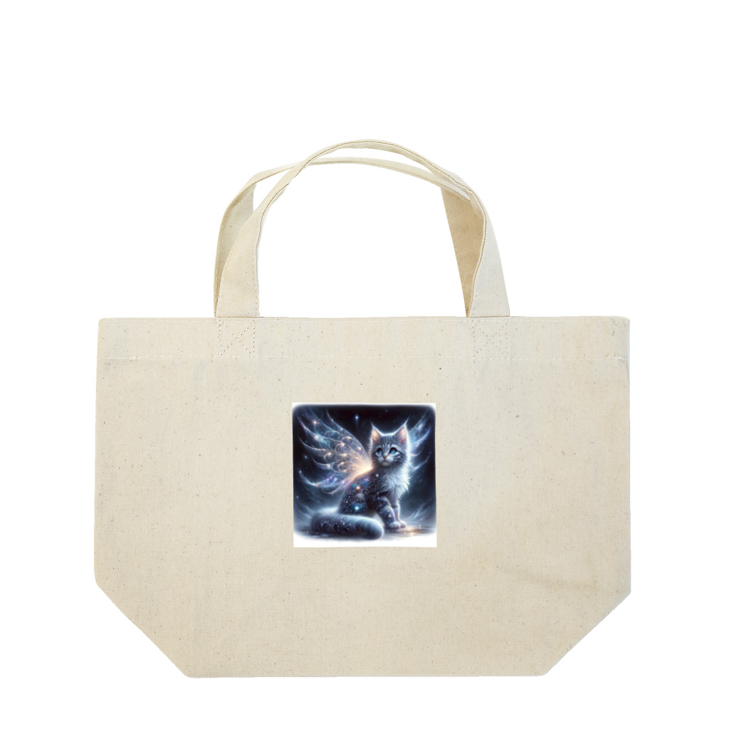 katohkouchiの星空の舞、夜を守る猫 ランチトートバッグ