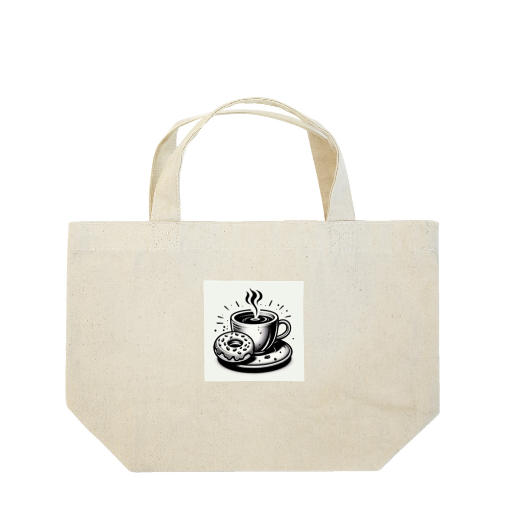LOVE＆HAPPY❤️のドーナツとコーヒー Lunch Tote Bag
