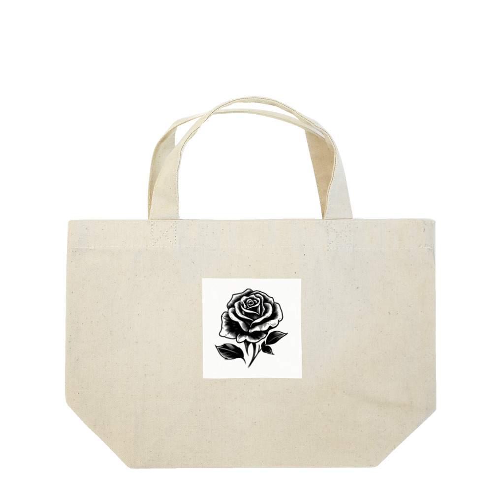 CHRON SHIROの黒い花3 Lunch Tote Bag