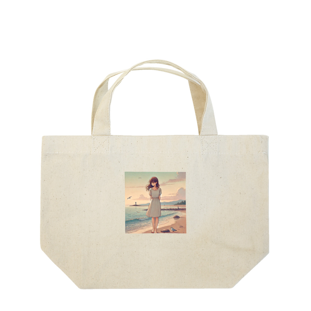 inuneko2004の海辺の女の子 Lunch Tote Bag