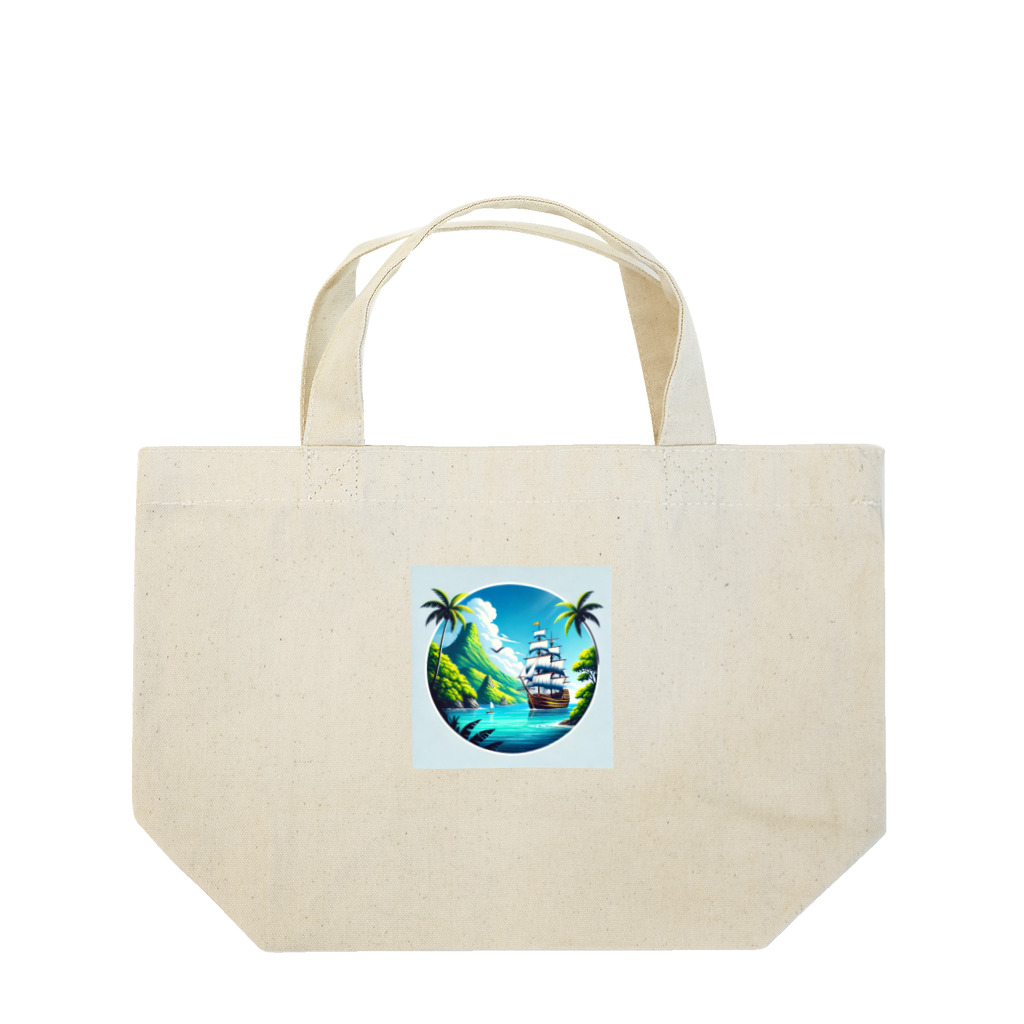 海の幸のカリブ海と船 Lunch Tote Bag