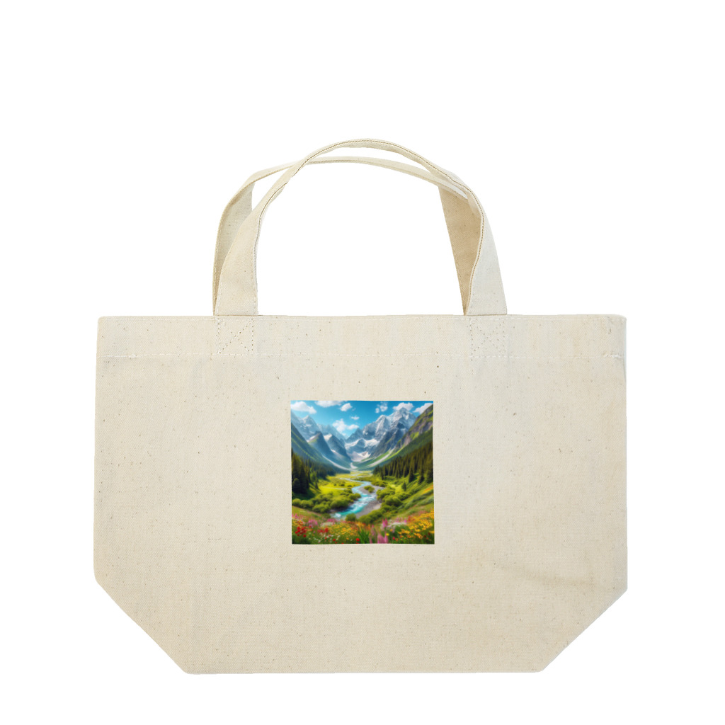 130Saitohの山間の風景 Lunch Tote Bag