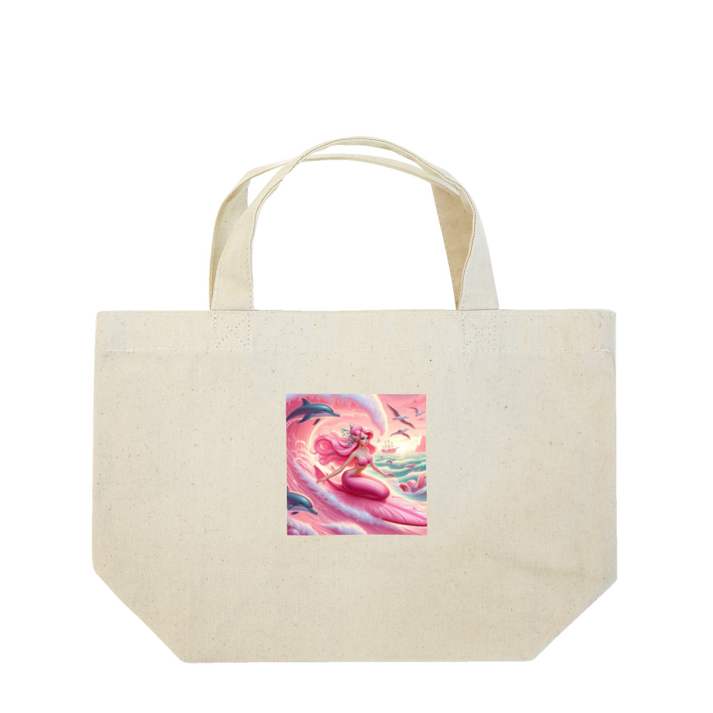 pinkgalmermaidのセクシーマーメイドサーフィン3 Lunch Tote Bag