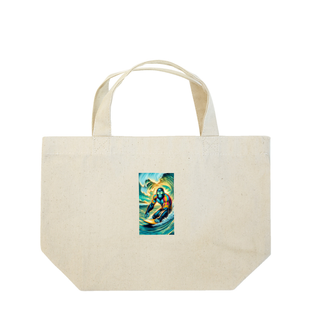 アニマルxスポーツグッズ「アニマル・ヒーローズ」のサーフィンするゴリラ YOSHIO Lunch Tote Bag