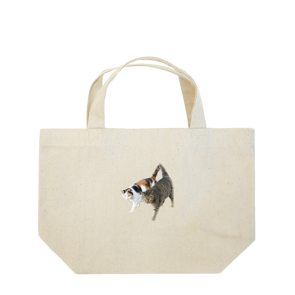 米農家の絵描きのにゃんたとちび Lunch Tote Bag