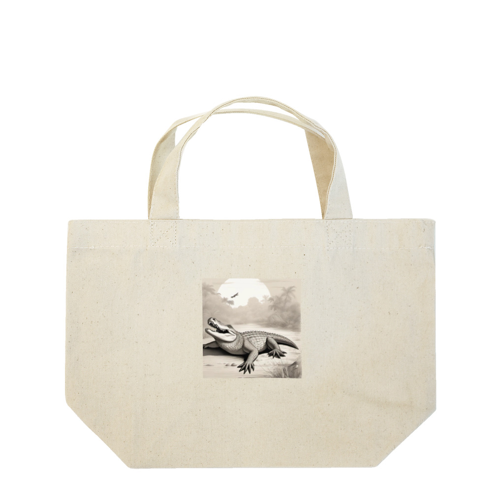 okaokaのジャングルのワニ Lunch Tote Bag