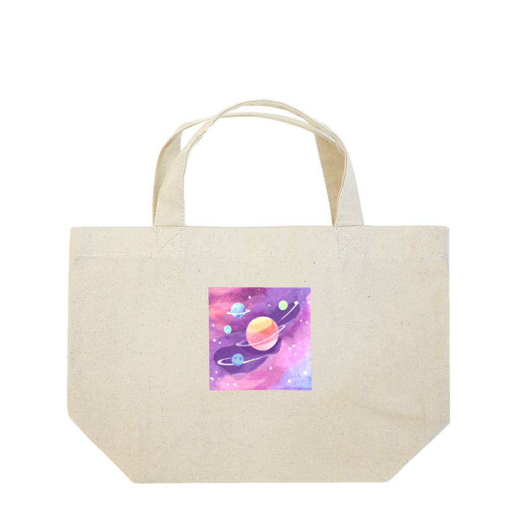 人生を笑いに変えるアートの宇宙のパワーを感じて Lunch Tote Bag