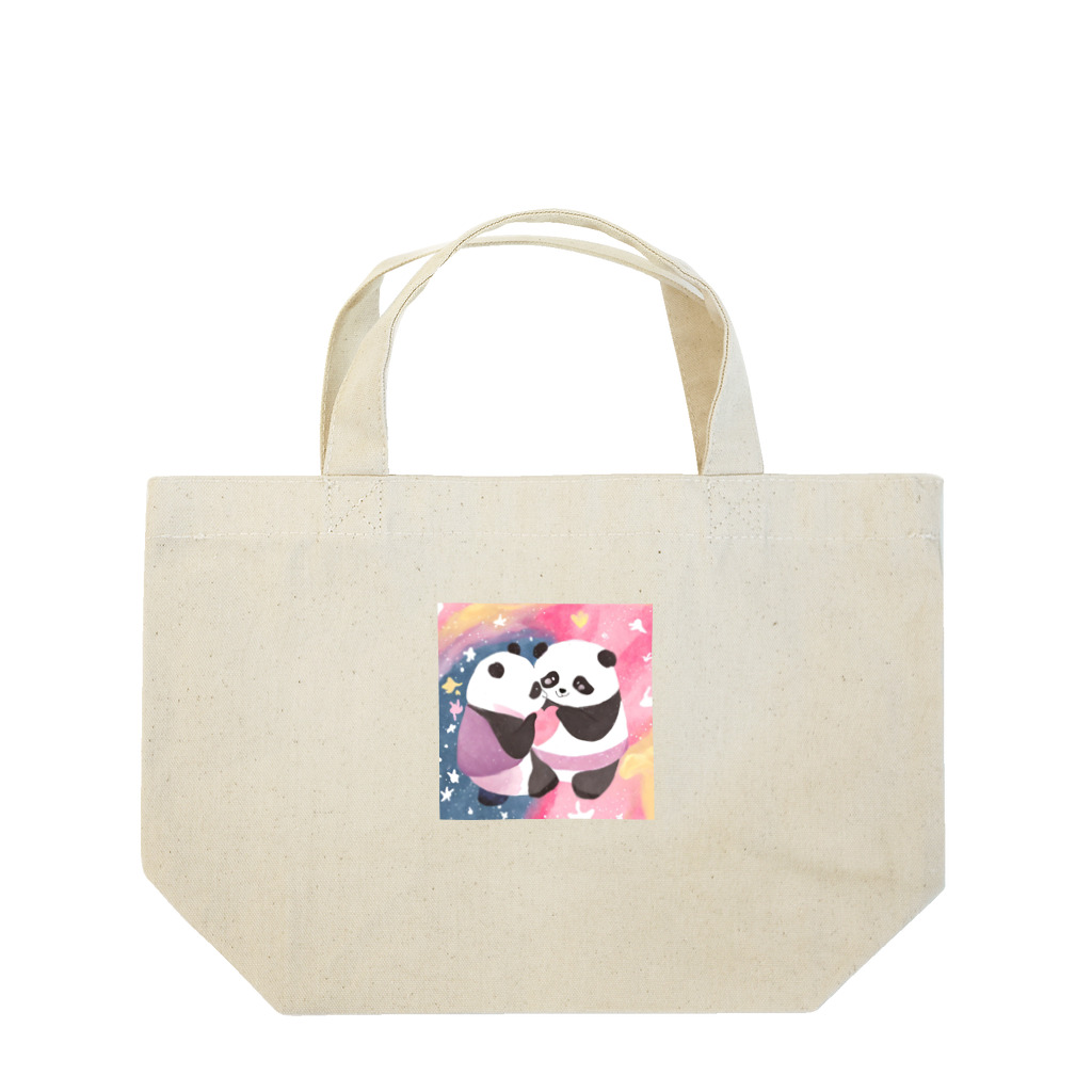 人生を笑いに変えるアートのきゅんきゅんパンダ Lunch Tote Bag