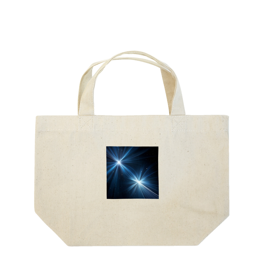 itacyoko(AIイラスト屋)の宇宙に輝く青い光 ランチトートバッグ