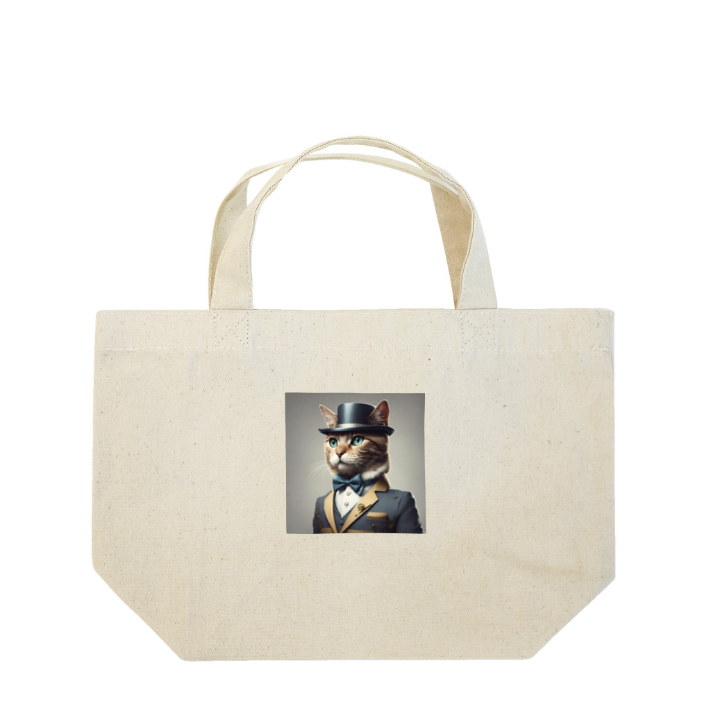 ことこと♂@トレーダーの猫猫　紳士 Lunch Tote Bag