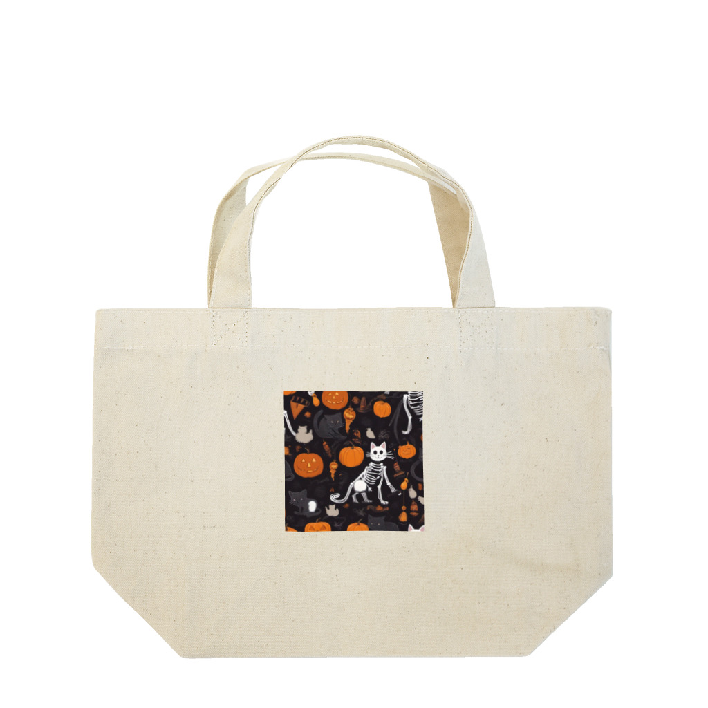 ToToMoの【ハロウィン】スケルトンキャット Lunch Tote Bag