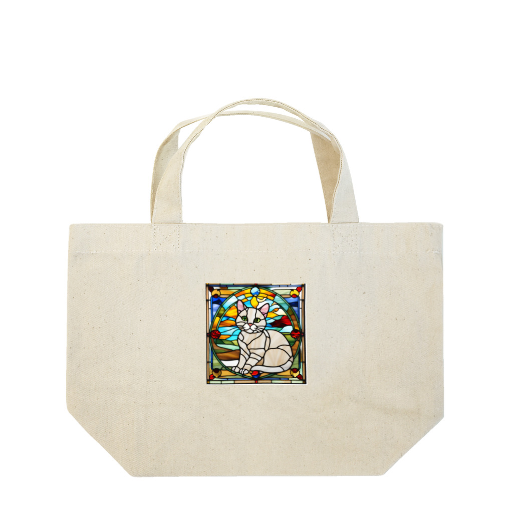 Ren05の猫のイラストグッズ【ステンドグラス風】 Lunch Tote Bag