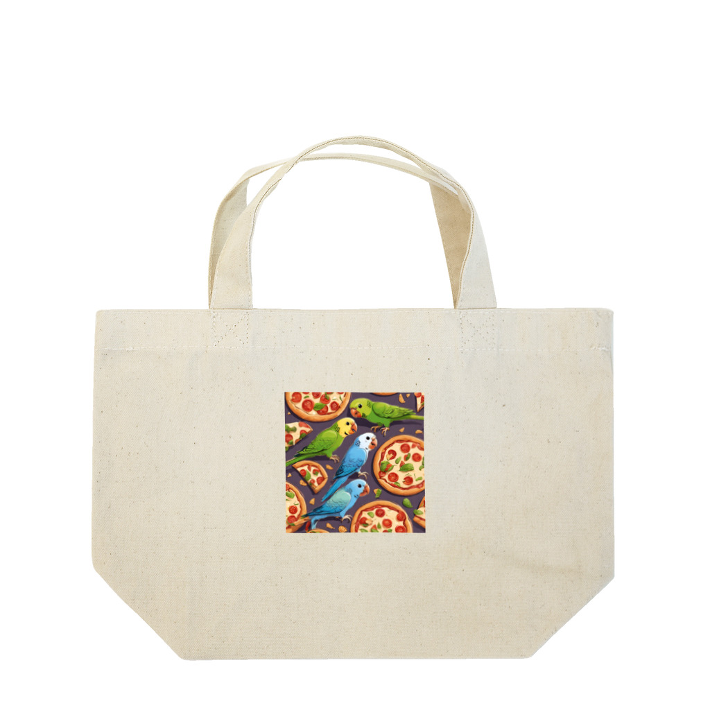 mofu mofu309のピザ食べるインコ Lunch Tote Bag