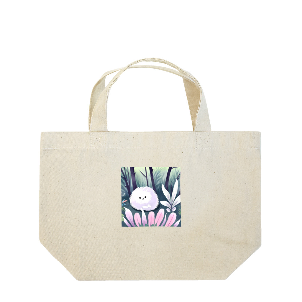 フワフワリンの白いフワフワちゃん Lunch Tote Bag