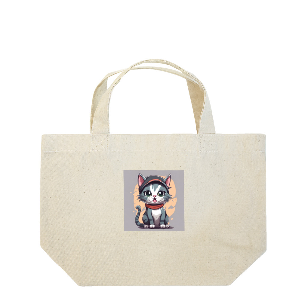 じゅんじゅんのキャップ猫 Lunch Tote Bag