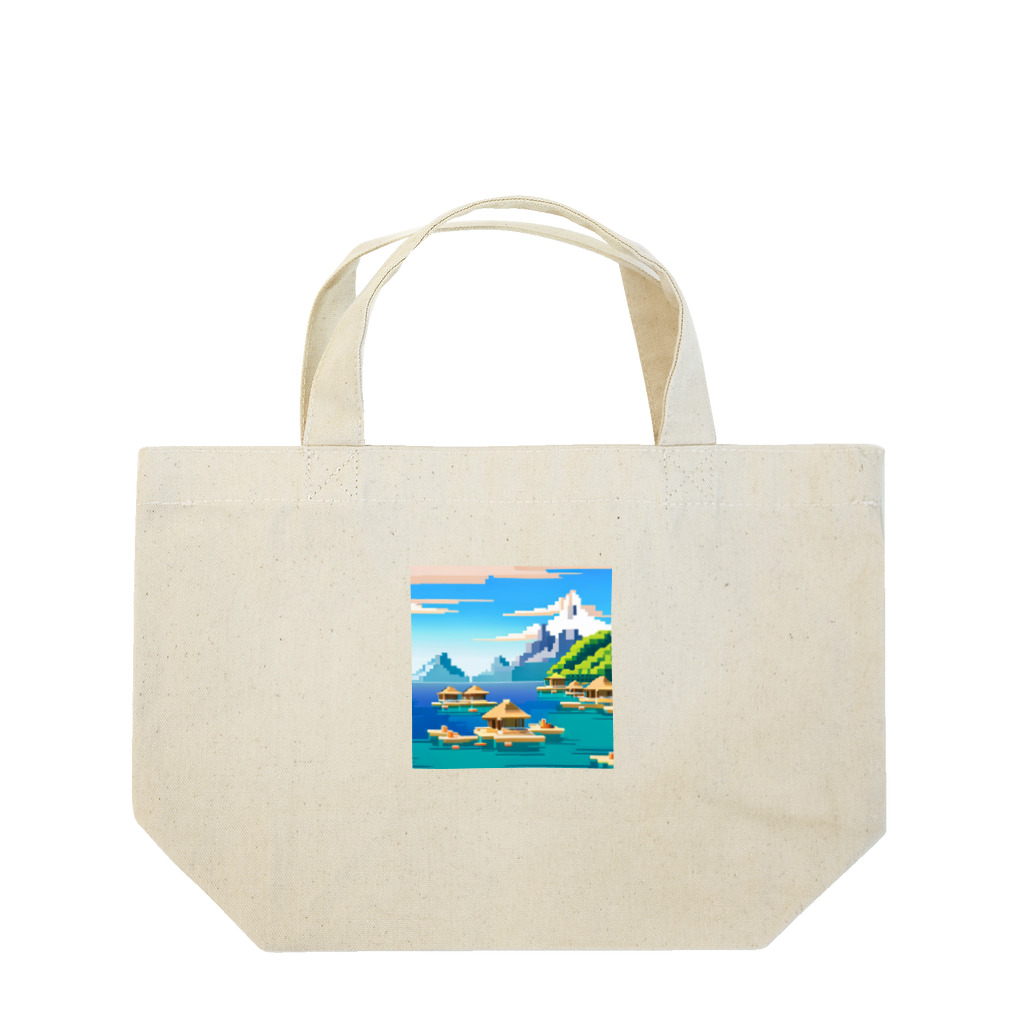 keita-sawadaのドット　ボラボラ島のオーバーウォーターバンガロー Lunch Tote Bag