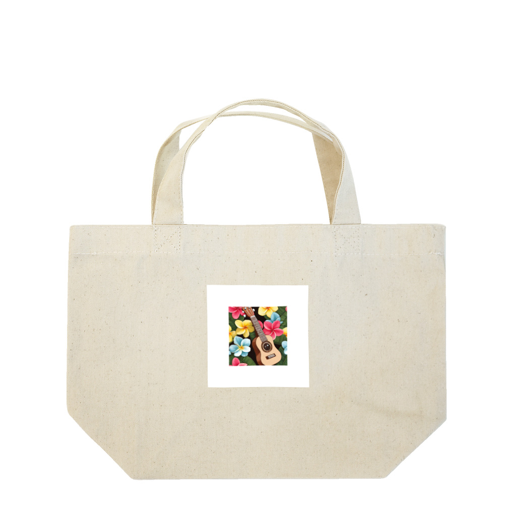 ネコワンダーランドのプルメリア＆ウクレレ🌺🌴 Lunch Tote Bag