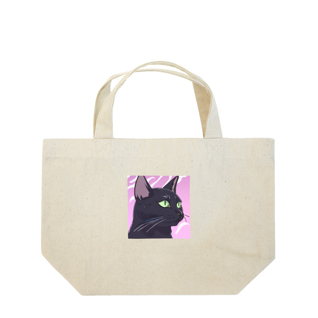 73GTCのかっこいい黒猫3 Lunch Tote Bag