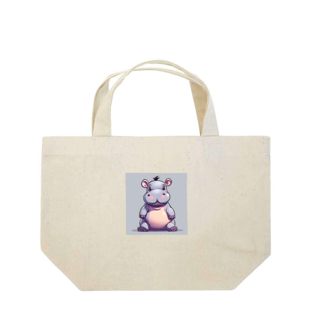 blue sky shopのかわいいカバのグッズ Lunch Tote Bag