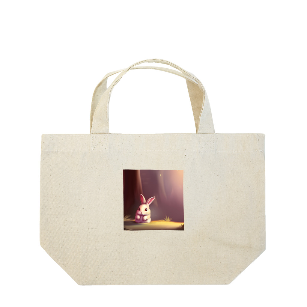 幸せアートワールドのふさふさうさぎ Lunch Tote Bag