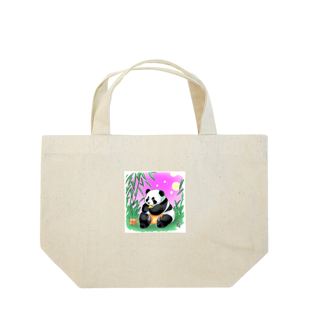 Magokoroの夏のパンダ ランチトートバッグ