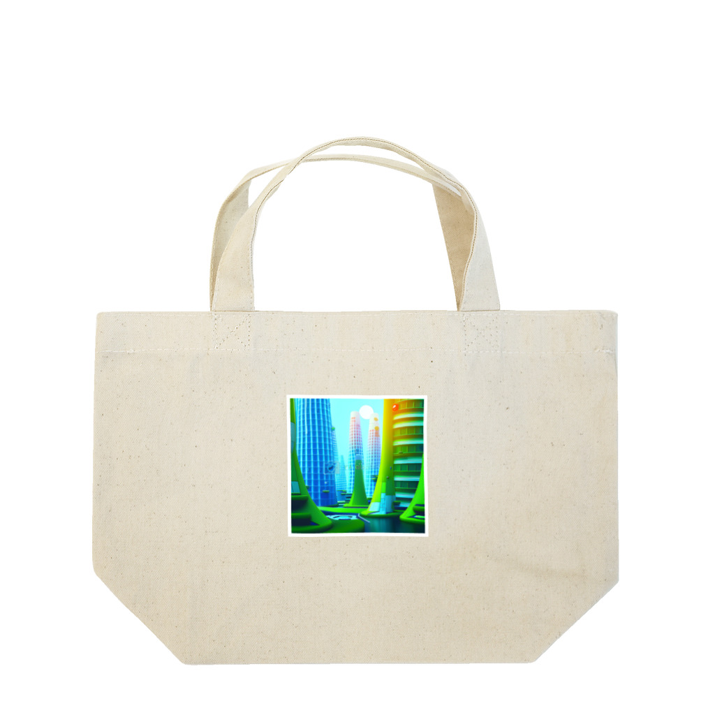 やさぐれメタルの未来都市TANTAN Lunch Tote Bag