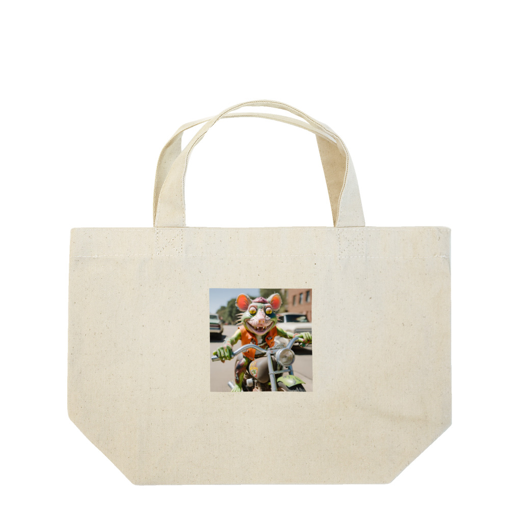 kuri_AMERICANのバイクに乗ったラットフィンク Lunch Tote Bag