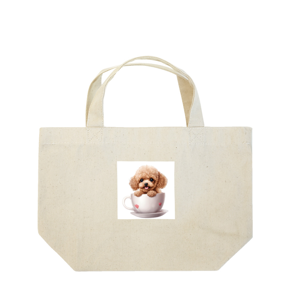 Tiny Cute Crittersのちっちゃいプードル Lunch Tote Bag