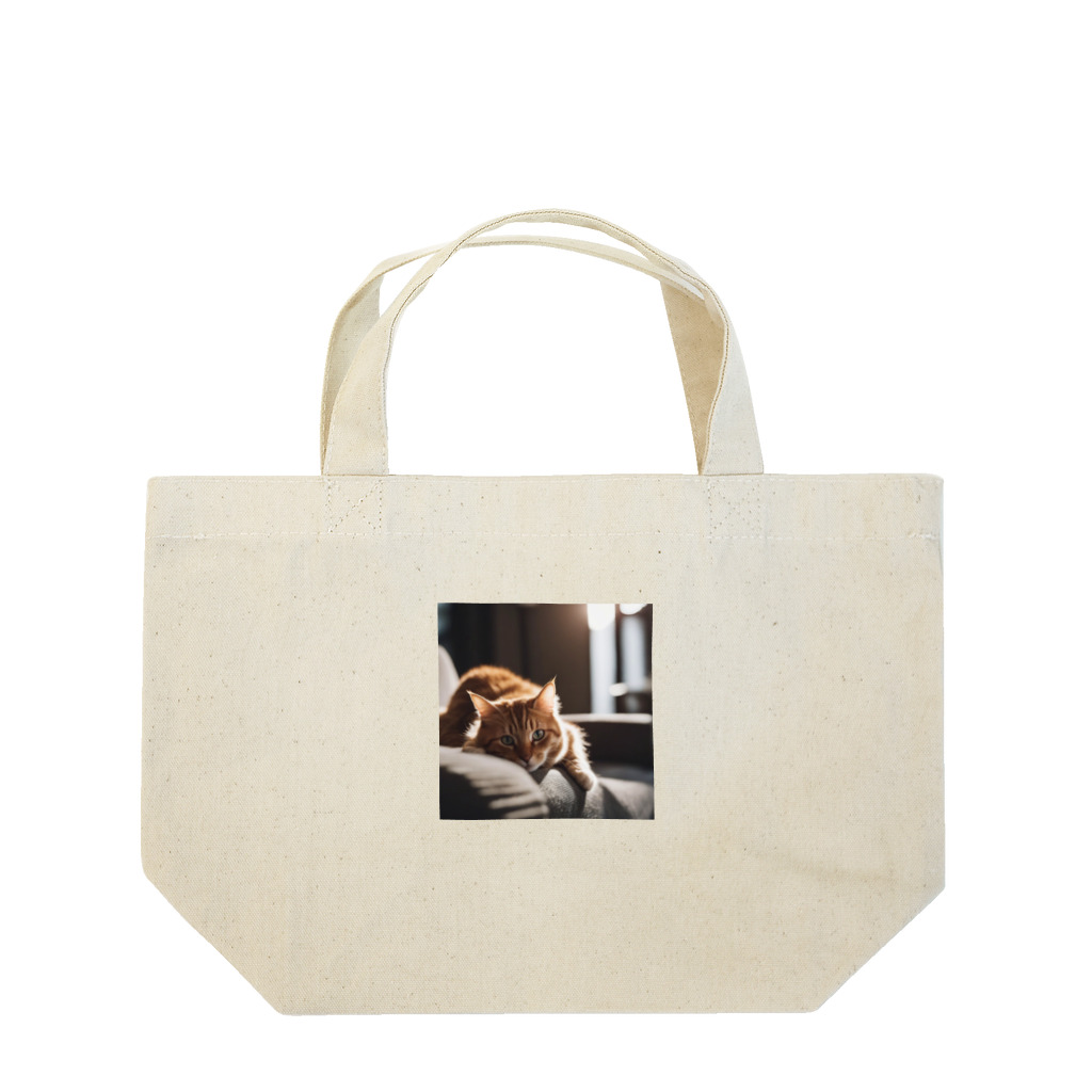 feliceのリビングでごろんとする猫 Lunch Tote Bag