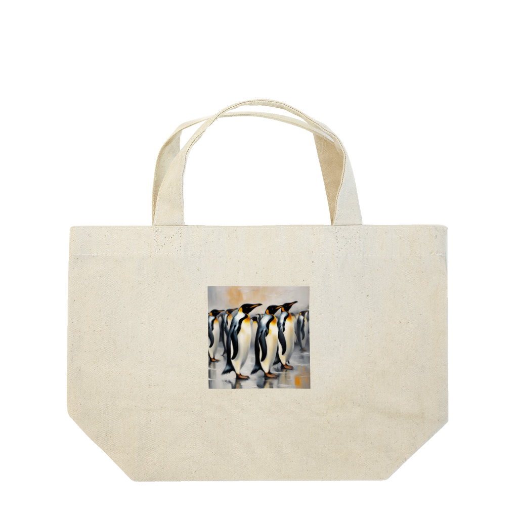 akipen76の仲間のために自分を奮起するペンギン Lunch Tote Bag