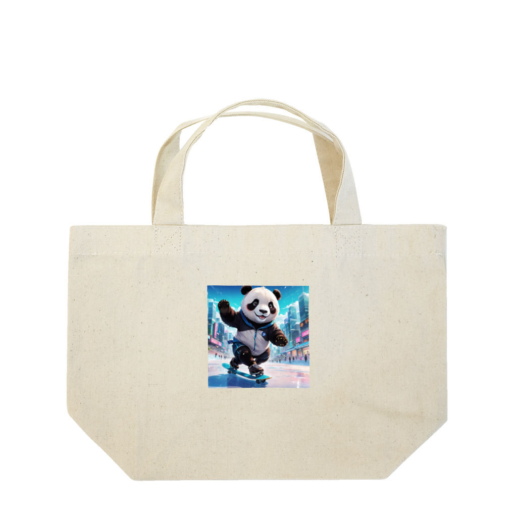 rakutenitibaのスケボーが楽しいパンダ Lunch Tote Bag