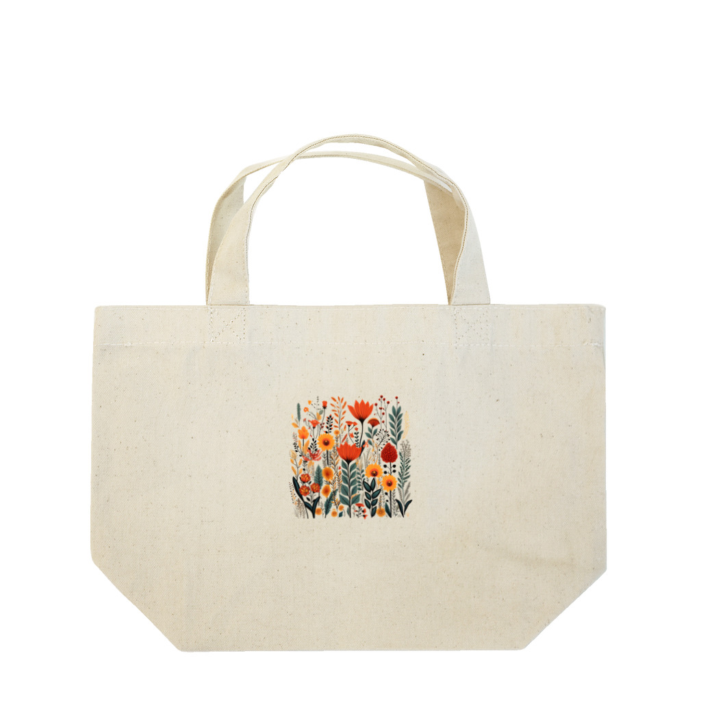 Grazing Wombatのヴィンテージなボヘミアンスタイルの花柄　Vintage Bohemian-style floral pattern Lunch Tote Bag