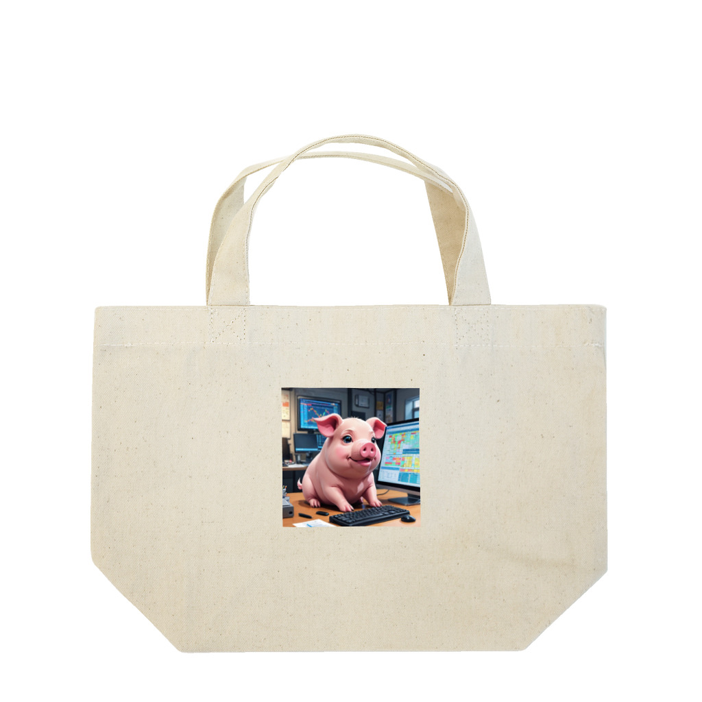 MTHの会社のもでるをするみにぶた構築売上予測 Lunch Tote Bag