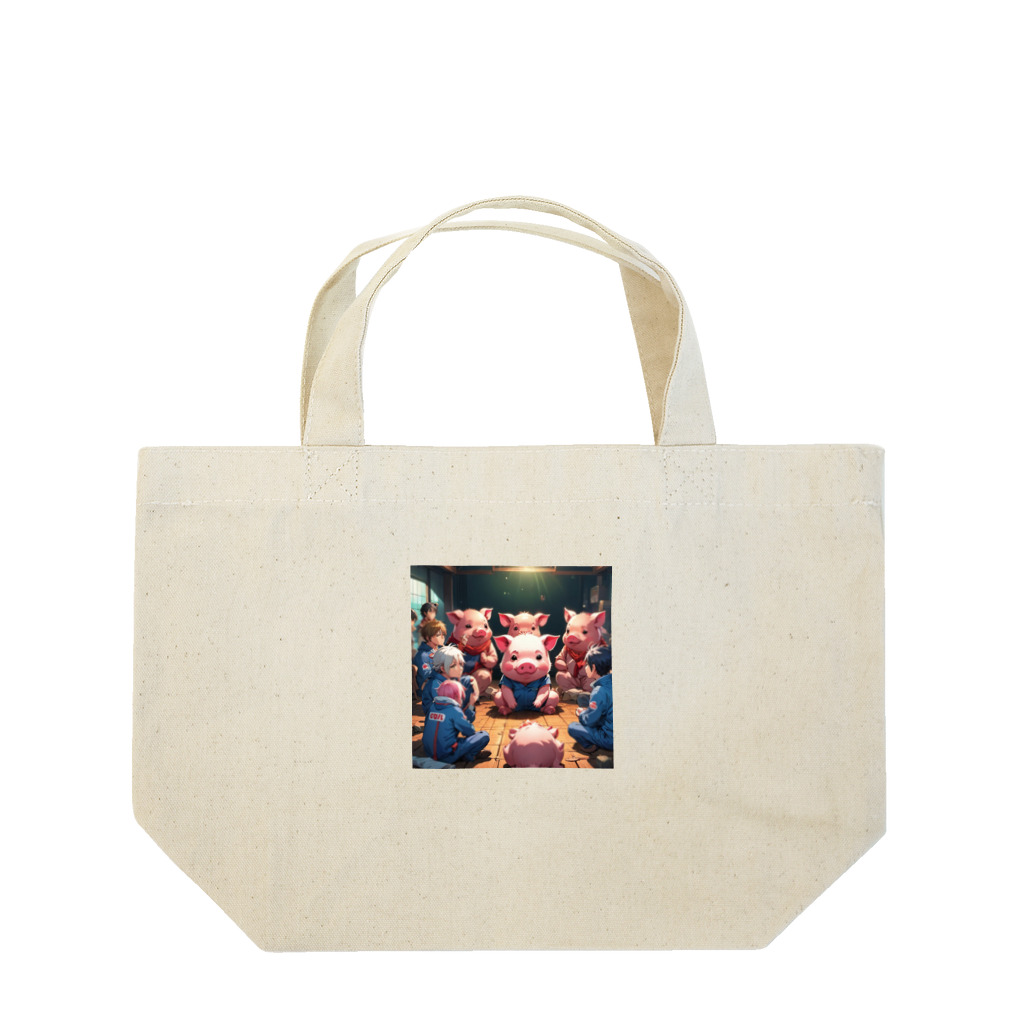 MTHのちーむのこんふりくとをするみにぶた仲介 Lunch Tote Bag